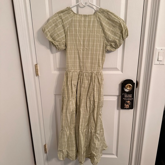 Madewell Plaid Tied Waist MIDI Dress - Picture 6 of 7